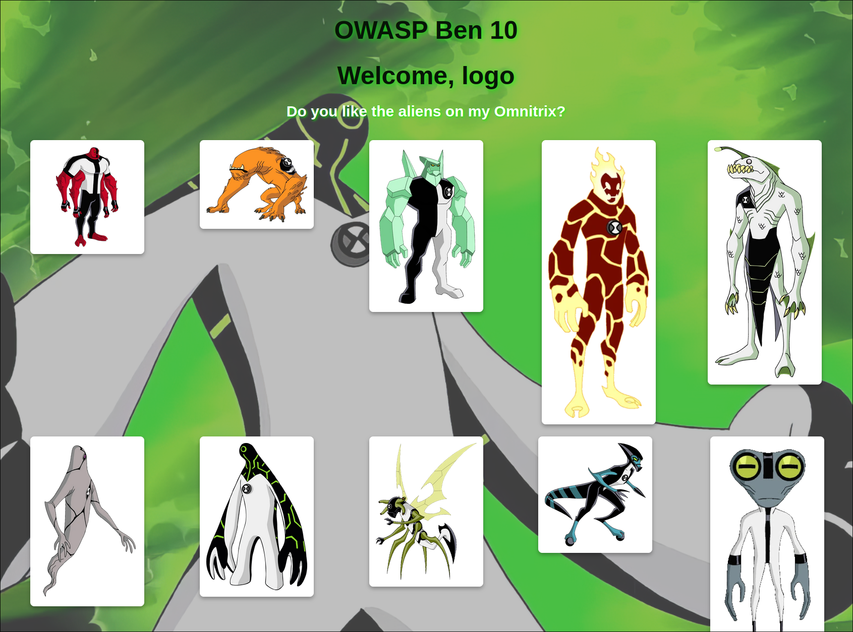 Ben 10 home page